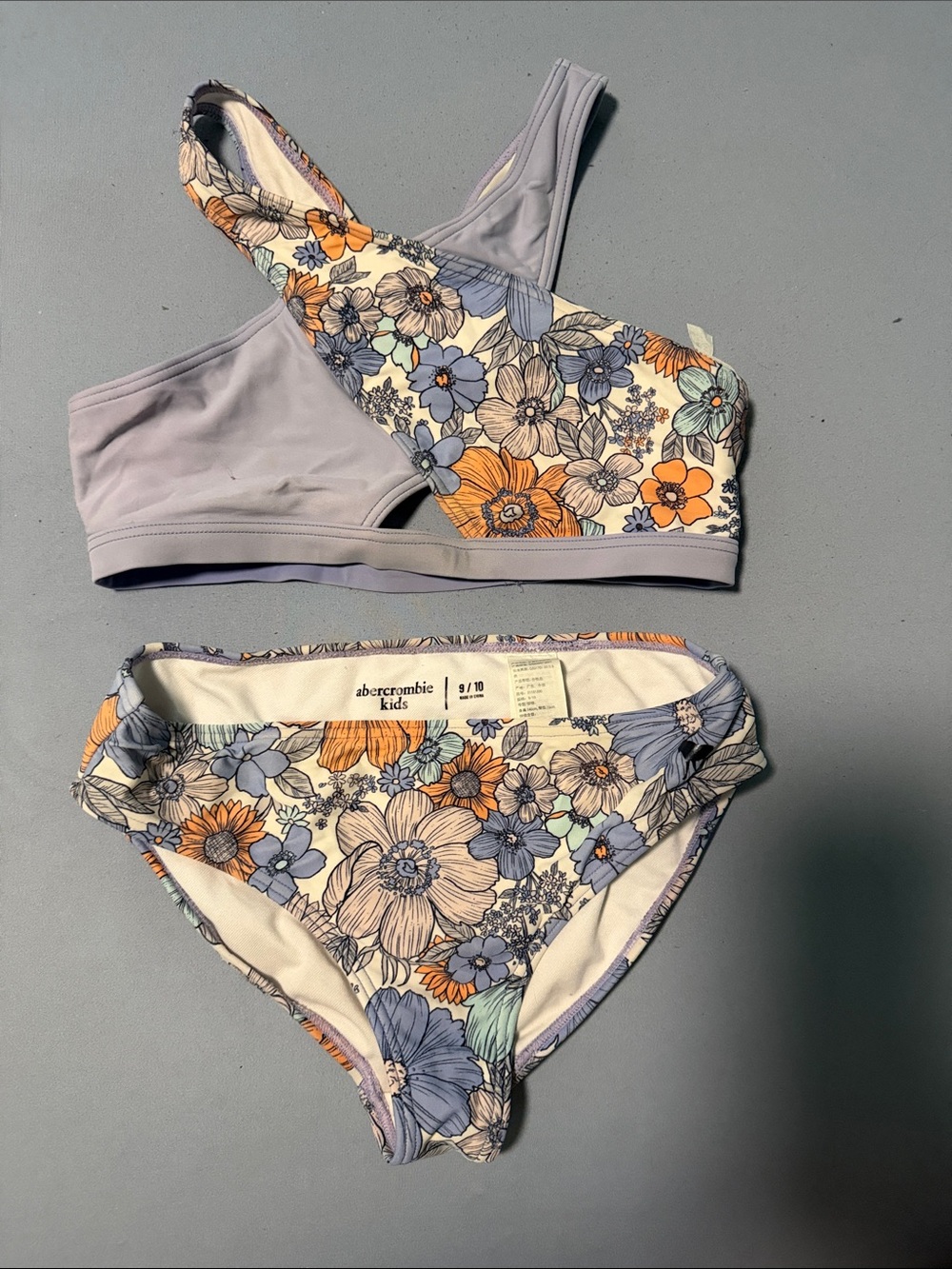 abercrombie kids Lavender Floral One-Shoulder Bikini Set